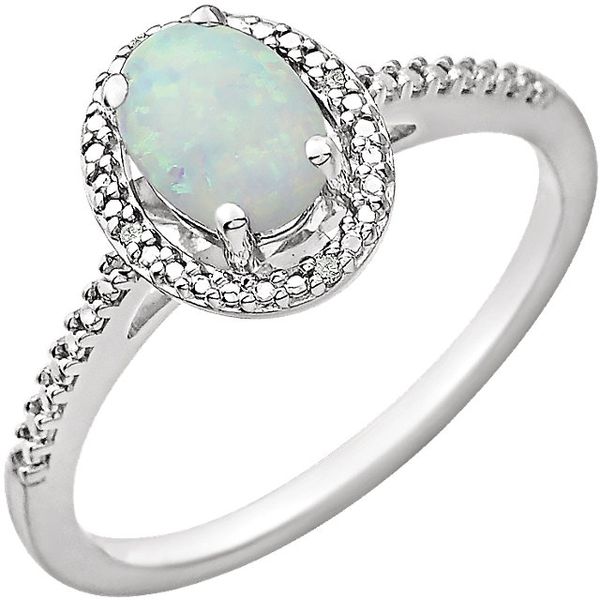 Sterling Silver Created Opal Fashion Ring Lee Ann's Fine Jewelry Russellville, AR
