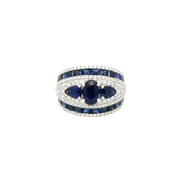 18K White Gold Sapphire and Diamond Fashion Ring Lee Ann's Fine Jewelry Russellville, AR