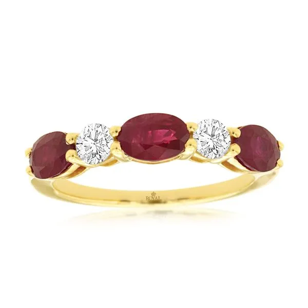 14K Yellow Gold Ruby and Diamond Stackable Fashion Ring Lee Ann's Fine Jewelry Russellville, AR
