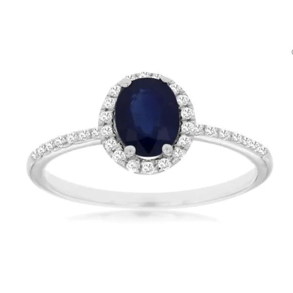 14K White Sapphire Halo Fashion Ring