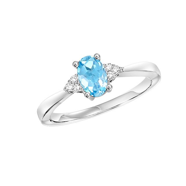 10 Karat White Blue Topaz and Diamond Fashion Ring Lee Ann's Fine Jewelry Russellville, AR