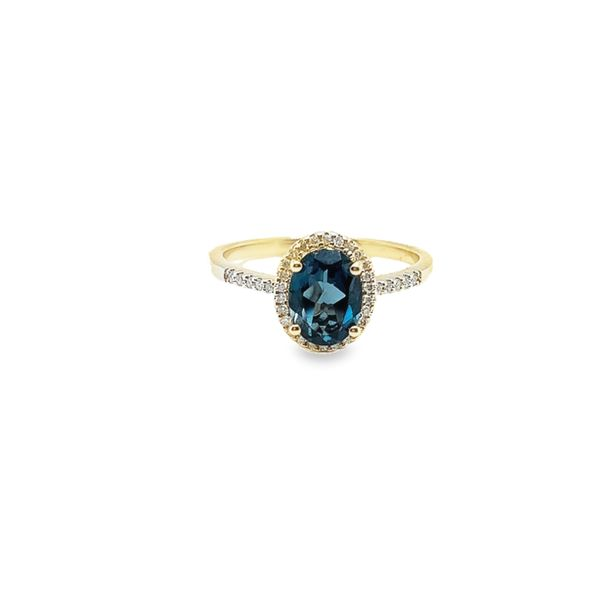 Yellow 14 Karat London Blue Topaz & Diamond Fashion Ring Lee Ann's Fine Jewelry Russellville, AR