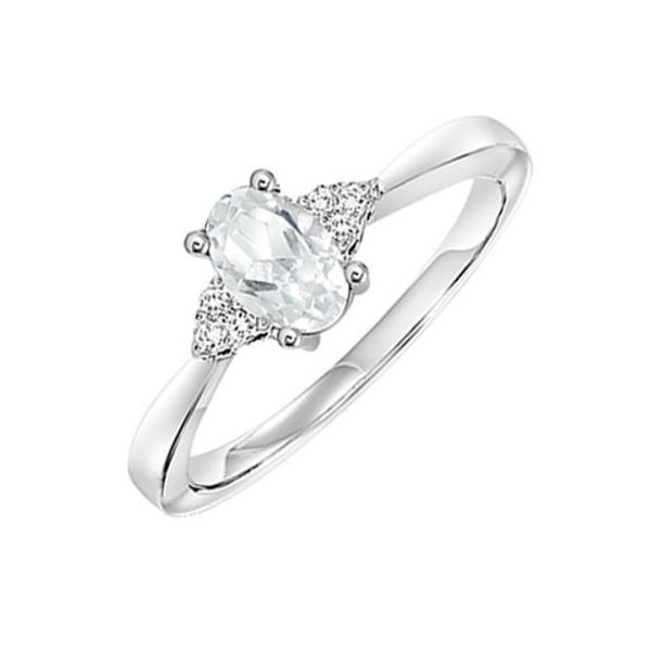 White 10 Karat Fashion Ring with White Topaz and Diamonds Lee Ann's Fine Jewelry Russellville, AR