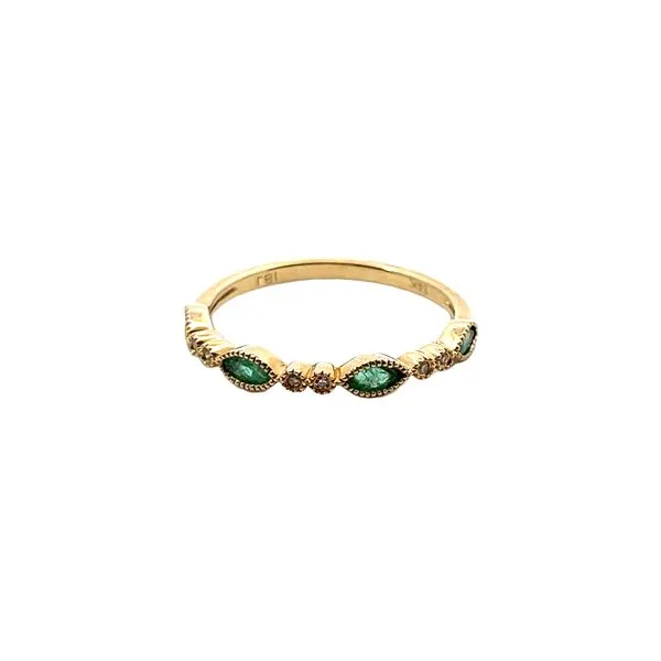 14K Yellow Gold Emerald and Diamond Fashion Ring Lee Ann's Fine Jewelry Russellville, AR