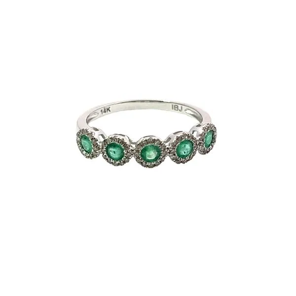 White 14 Karat Emerald and Diamond Fashion Ring Lee Ann's Fine Jewelry Russellville, AR
