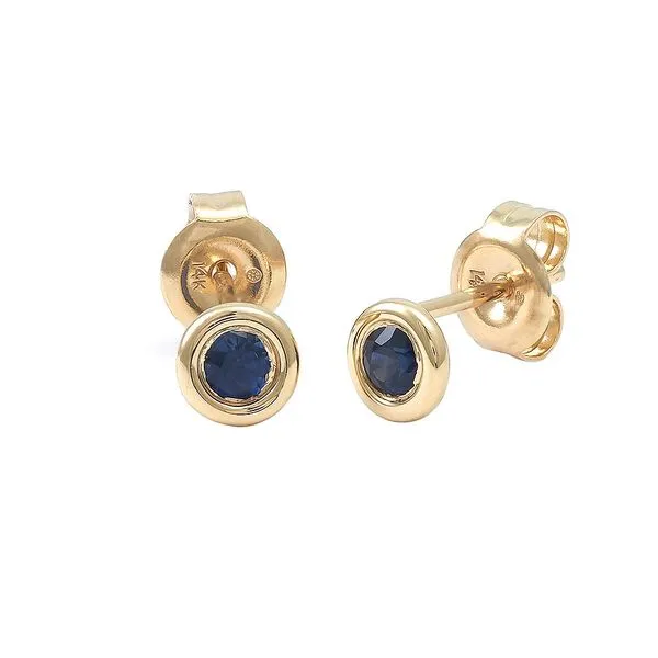 Yellow 14 Karat Bezel Set Sapphire Earrings Lee Ann's Fine Jewelry Russellville, AR