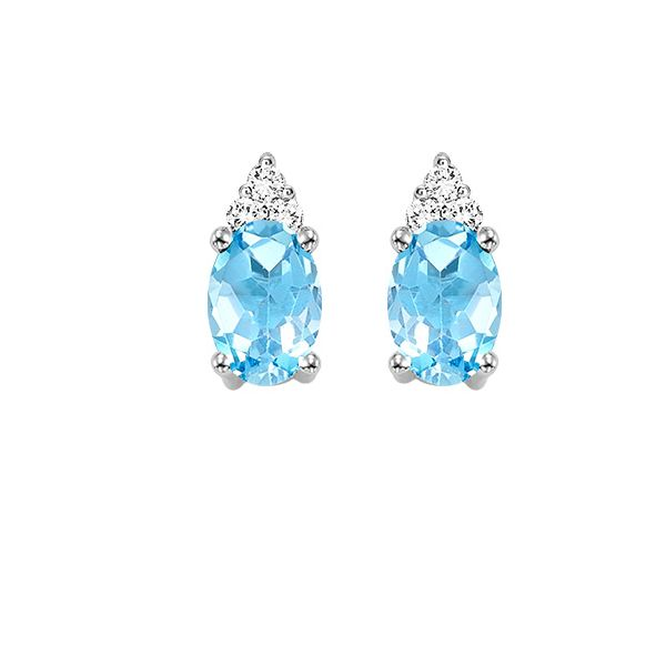 10K White Blue Topaz and Diamond Earrings Lee Ann's Fine Jewelry Russellville, AR