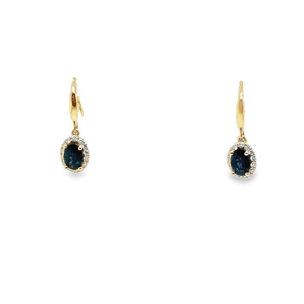 14K Yellow Gold Sapphire and Diamond Earrings Lee Ann's Fine Jewelry Russellville, AR