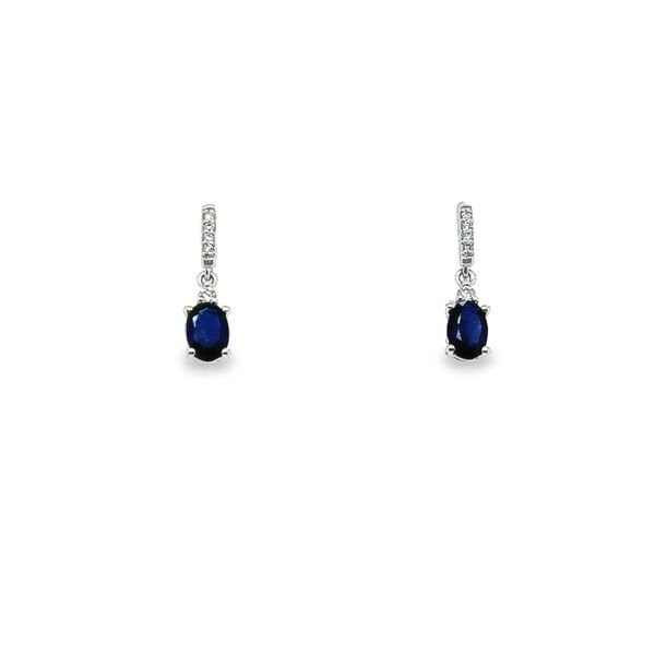 Lady's White 14 Karat Sapphire and Diamond Earrings Lee Ann's Fine Jewelry Russellville, AR