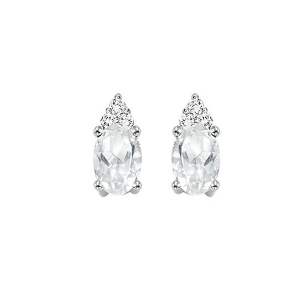 White 10 Karat White Topaz and Diamond Earrings Lee Ann's Fine Jewelry Russellville, AR