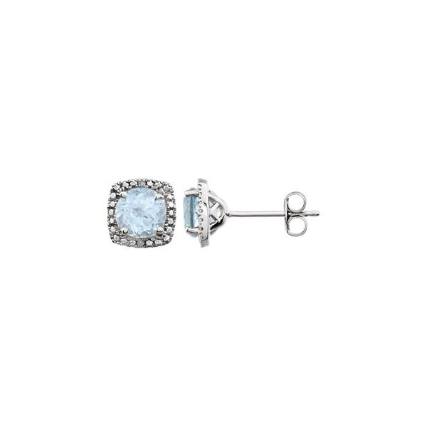 Sterling Silver Sky Blue Topaz & Diamond Earrings Lee Ann's Fine Jewelry Russellville, AR