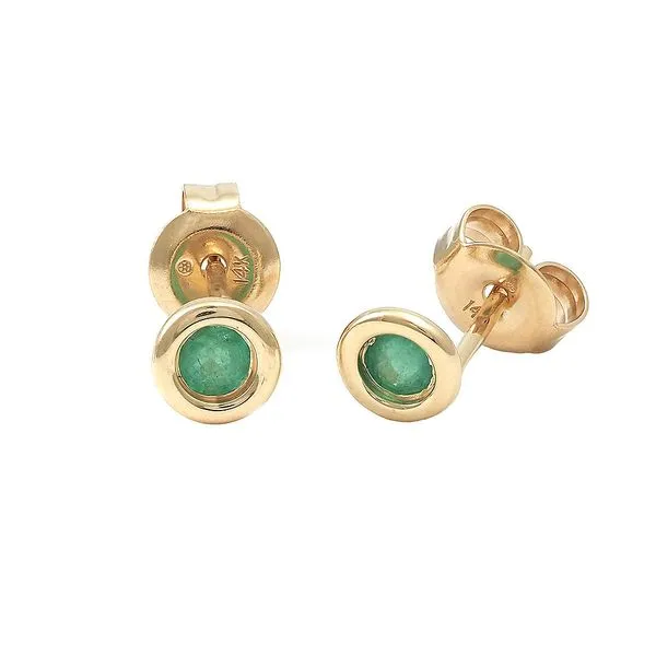 Yellow 14Kt Emerald Earrings