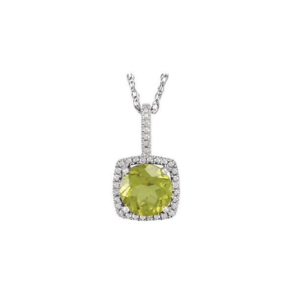 Sterling Silver Peridot & Diamond Necklace Lee Ann's Fine Jewelry Russellville, AR