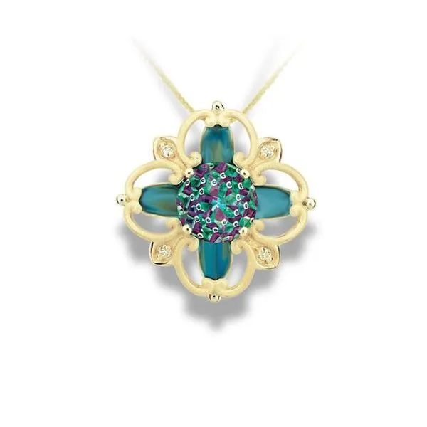 Yellow 14 Karat Blue Topaz Pendant Lee Ann's Fine Jewelry Russellville, AR