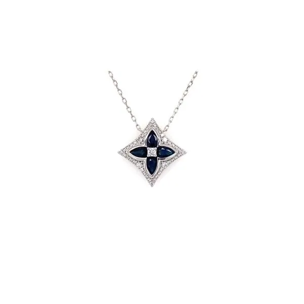 14K White Gold Sapphire and Diamond Necklace Lee Ann's Fine Jewelry Russellville, AR