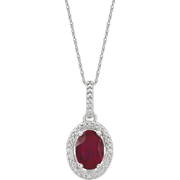 Sterling Silver Created Ruby Pendant Lee Ann's Fine Jewelry Russellville, AR