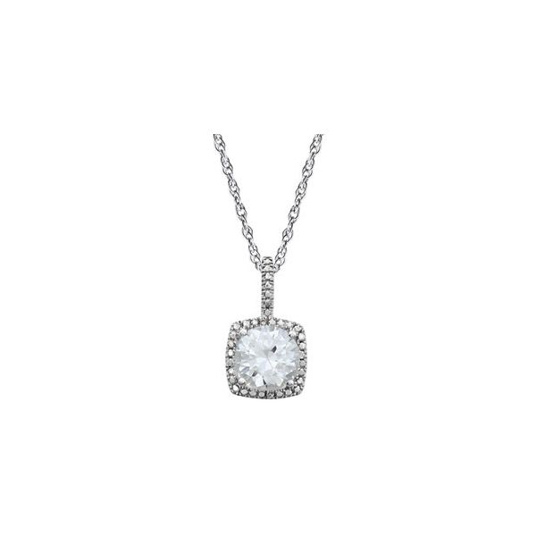 Sterling Silver Lab Created White Sapphire & Diamond Pendant Lee Ann's Fine Jewelry Russellville, AR