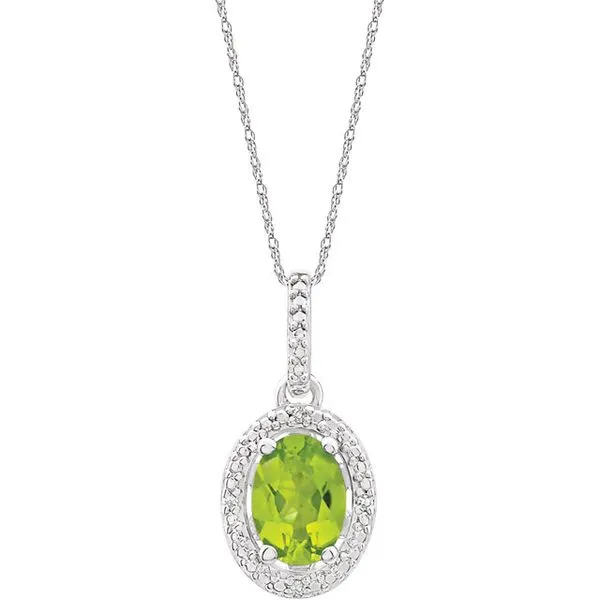 Sterling Silver Peridot Pendant with Chain Lee Ann's Fine Jewelry Russellville, AR