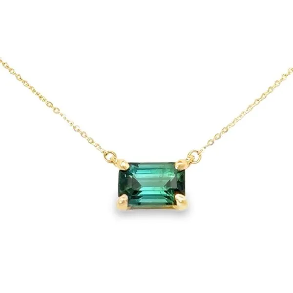 14K Yellow Gold Green Tourmaline Pendant