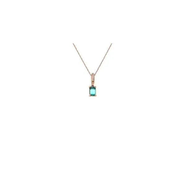 Tourmaline and Diamond Rose Gold Pendant