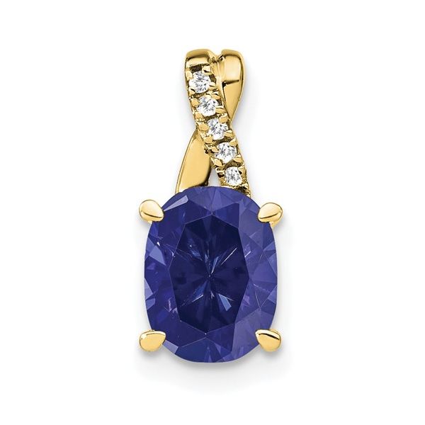 Yellow 10 Karat Sapphire & Diamond Pendant Lee Ann's Fine Jewelry Russellville, AR
