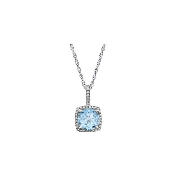 Sterling Silver Sky Blue Topaz & Diamond Necklace Lee Ann's Fine Jewelry Russellville, AR