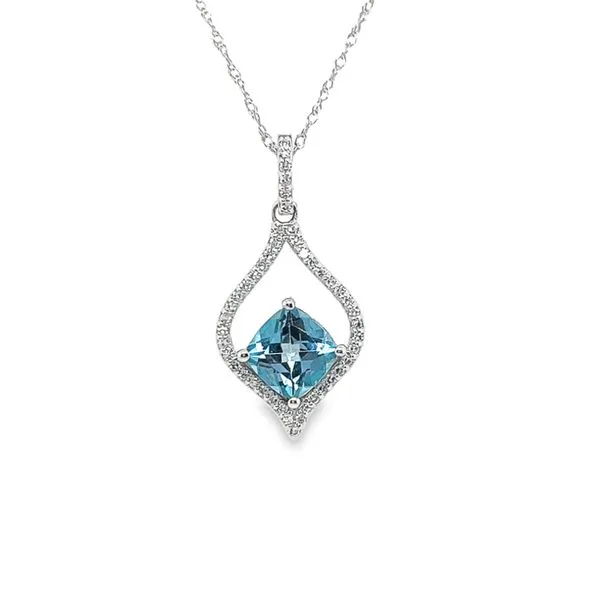 White 14 Karat Blue Topaz Pendant Lee Ann's Fine Jewelry Russellville, AR