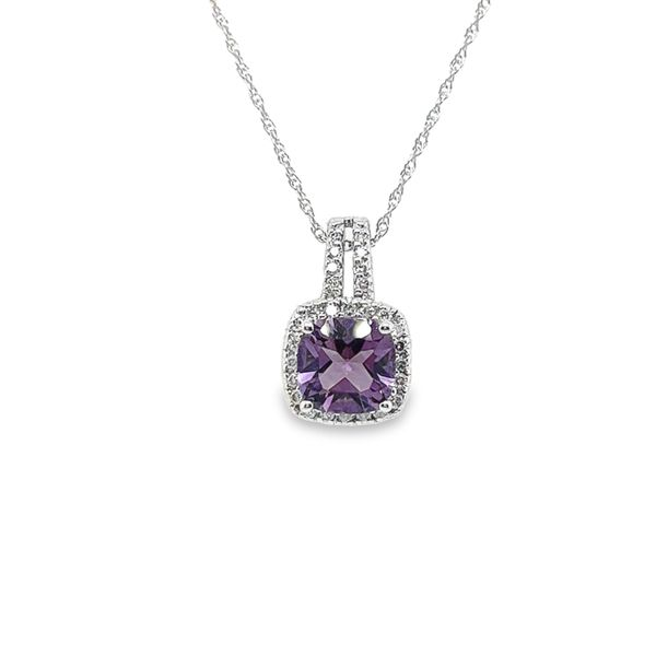 10K White Gold Amethyst and Diamond Pendant Lee Ann's Fine Jewelry Russellville, AR