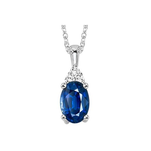 10K White Gold Sapphire and Diamond Pendant Lee Ann's Fine Jewelry Russellville, AR