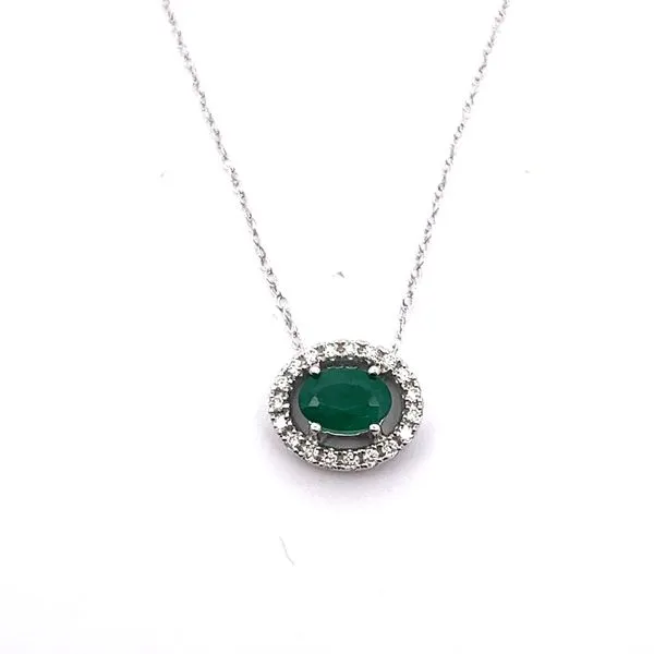 14K White Gold Emerald Pendant Lee Ann's Fine Jewelry Russellville, AR