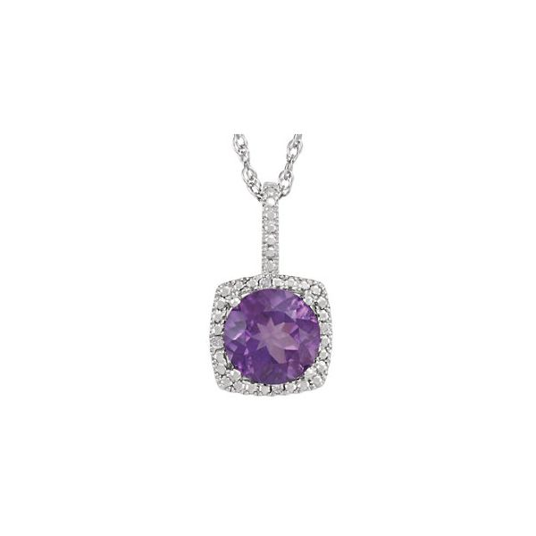 Sterling Silver Amethyst & Diamond Necklace Lee Ann's Fine Jewelry Russellville, AR