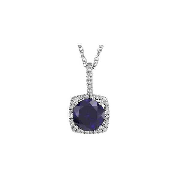 Sterling Silver Sapphire & Diamond Necklace Lee Ann's Fine Jewelry Russellville, AR