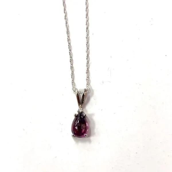 White 14 Karat Rhodolite Garnet Pendant Lee Ann's Fine Jewelry Russellville, AR