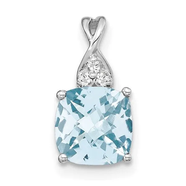 White 14 Karat Aquamarine Pendant Lee Ann's Fine Jewelry Russellville, AR