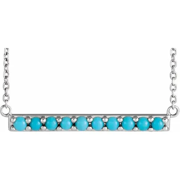 Sterling Silver Turquoise Bar Necklace Lee Ann's Fine Jewelry Russellville, AR