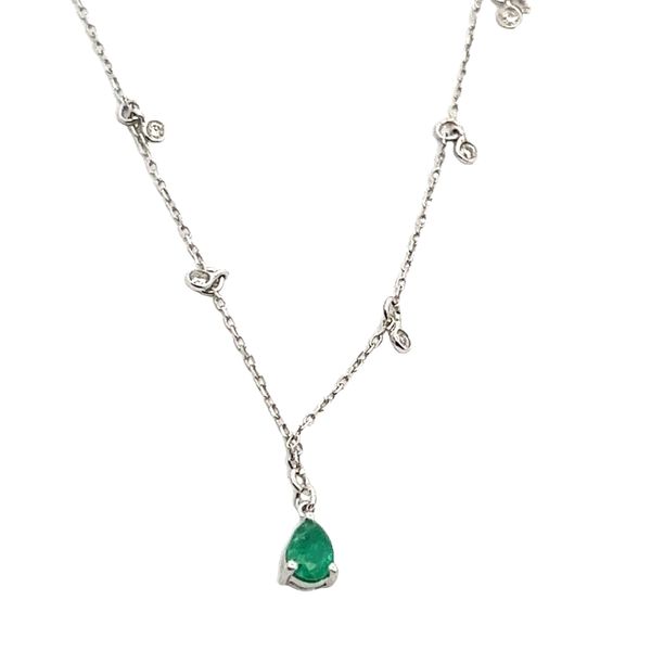 White 14 Karat Emerald Station Necklace Lee Ann's Fine Jewelry Russellville, AR