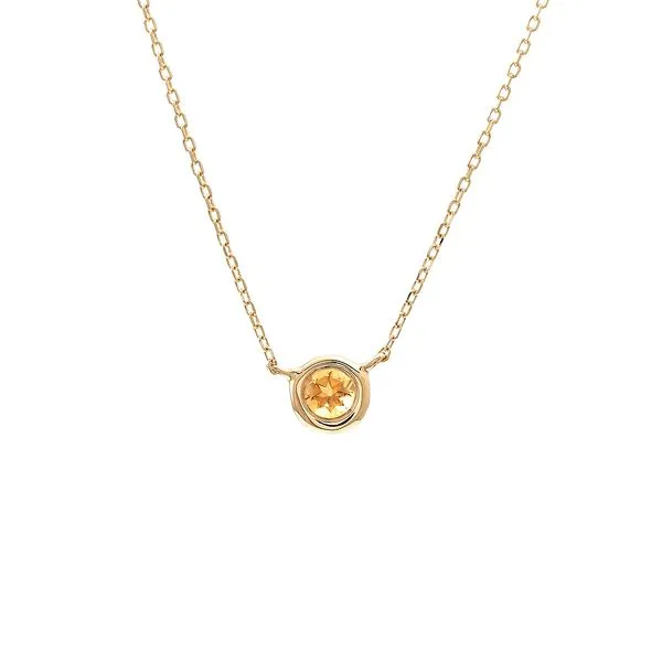 Yellow 14 Karat Bezel Set Necklace with Citrine similar item image