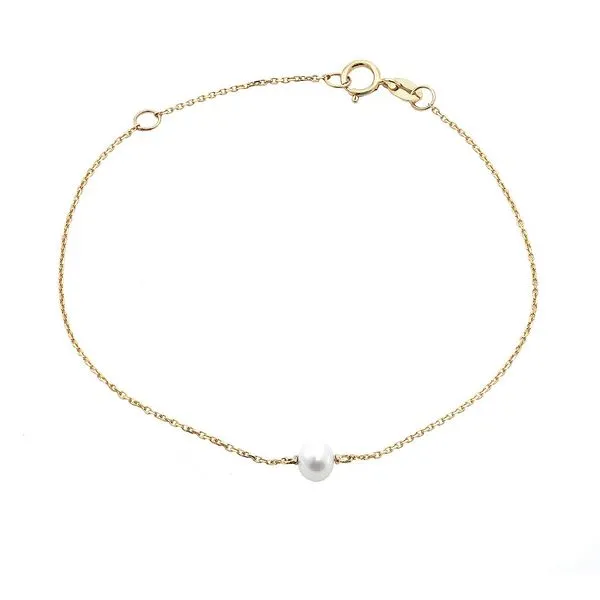 Yellow 14 Karat Pearl Bracelet