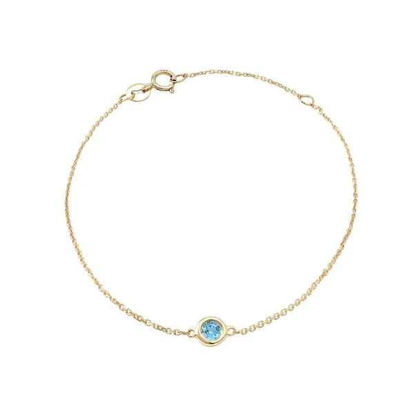 Yellow 14 Karat Bezel Set Bracelet