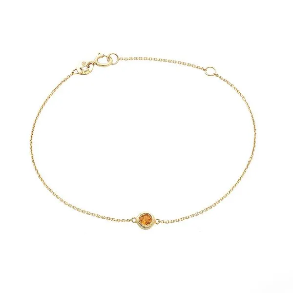 Yellow 14Kt Bezel Set Citrine Bracelet