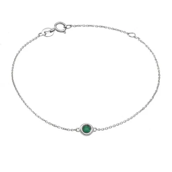 White 14 Karat Emerald Bracelet