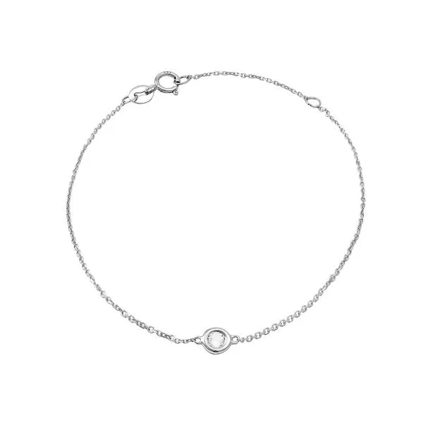 White 14 Karat Bezel Set Bracelet