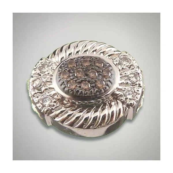 Sterling Silver Pave Brown Cz And Cz Slide