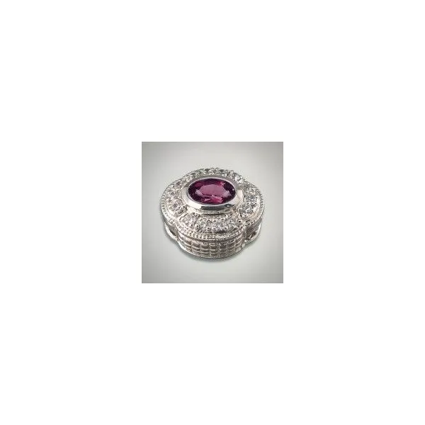 Sterling Silver Swarovski Garnet CZ Slide Lee Ann's Fine Jewelry Russellville, AR