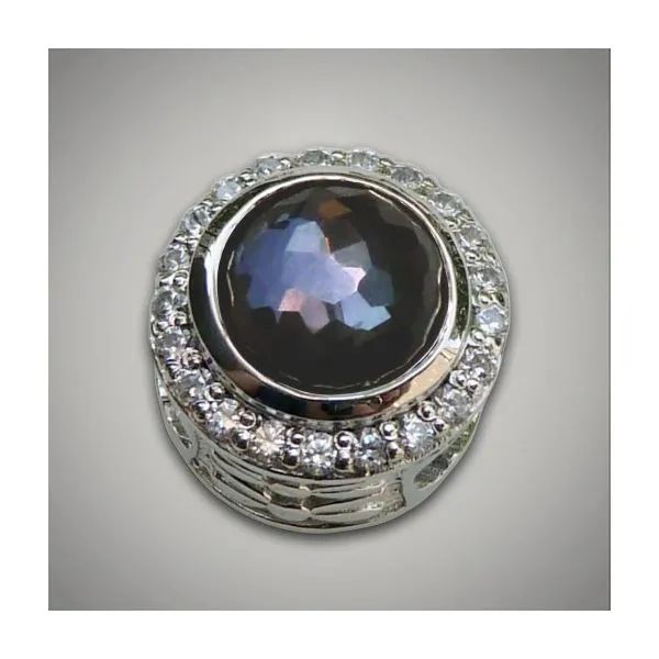Sterling Silver Cushion Natural Doublet Slide Lee Ann's Fine Jewelry Russellville, AR