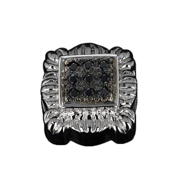 Sterling Silver Pave Chocolate CZ Slide