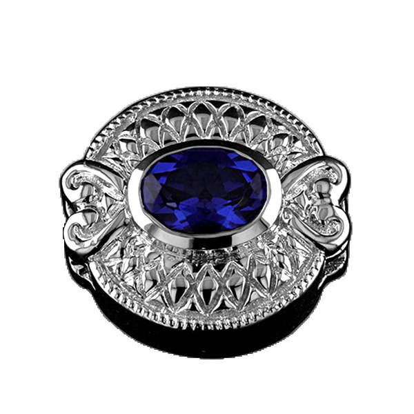 Oval Synthetic Blue Sterling Silver Slide Lee Ann's Fine Jewelry Russellville, AR