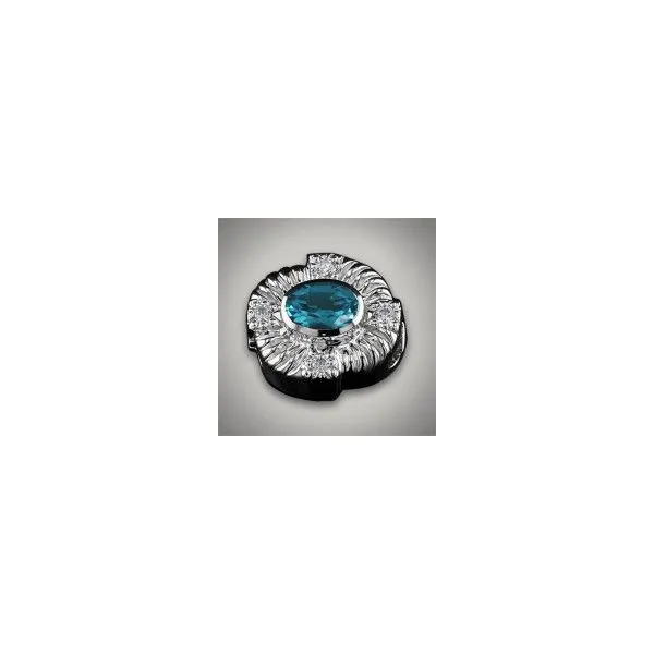 7X5 mm Oval Paraiba Topaz Sterling Silver Slide Lee Ann's Fine Jewelry Russellville, AR