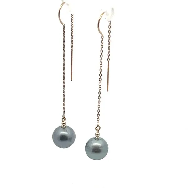 14K Yellow Pearl Threader Earrings Lee Ann's Fine Jewelry Russellville, AR