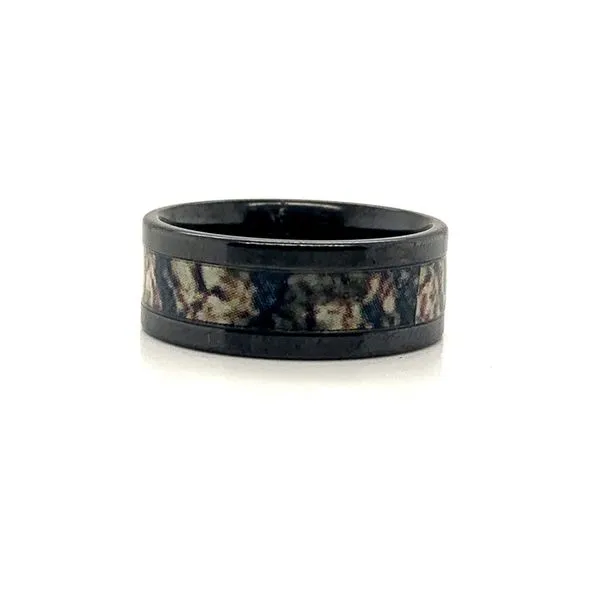 Black Zirconium Tree Bark Camo Wedding Band Lee Ann's Fine Jewelry Russellville, AR